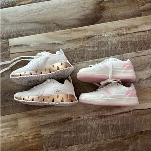 NWT 2 pairs  Reebok and Nautica  Kids Sneakers White and Gold